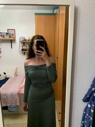 Vestido invitada largo verde de Cardié