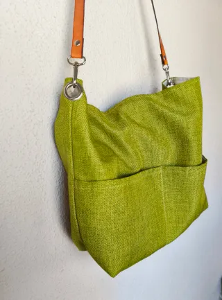 Bolso de tela verde para mujer