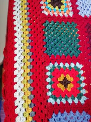 Colcha Manta Ganchillo Multicolor
