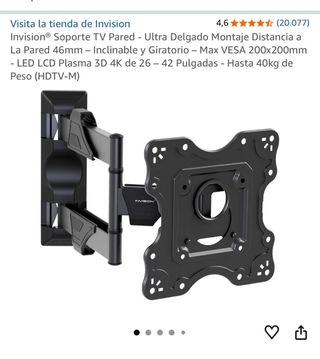 TV Sony Bravia 32” con soporte pared giratorio