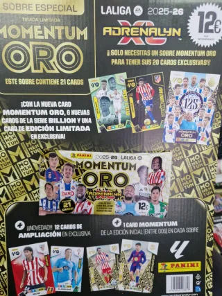 Sobres Panini Adrenalyn La Liga Momentum Oro