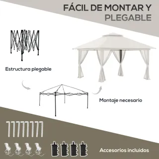 Carpa Plegable Ajustable Beige