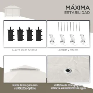 Carpa Plegable Ajustable Beige