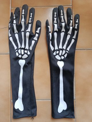 Guantes de esqueleto largos, para mujer.