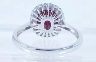 Anillo Platino Rubí y Brillantes