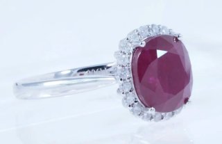 Anillo Platino Rubí y Brillantes