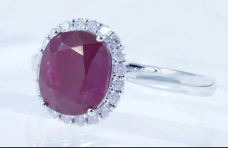 Anillo Platino Rubí y Brillantes