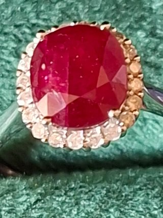 OFERTA Anillo Platino Rubí y Brillantes