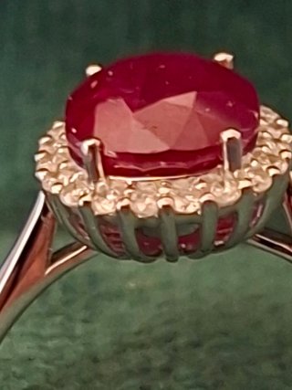 OFERTA Anillo Platino Rubí y Brillantes