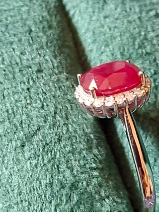 OFERTA Anillo Platino Rubí y Brillantes