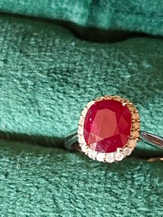 OFERTA Anillo Platino Rubí y Brillantes