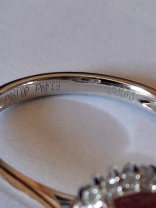 OFERTA Anillo Platino Rubí y Brillantes