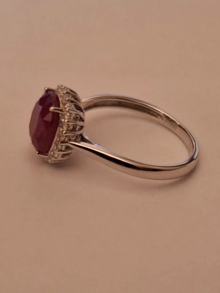 OFERTA Anillo Platino Rubí y Brillantes