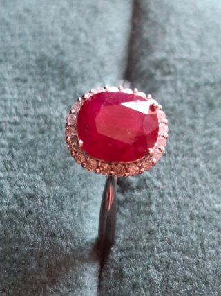OFERTA Anillo Platino Rubí y Brillantes