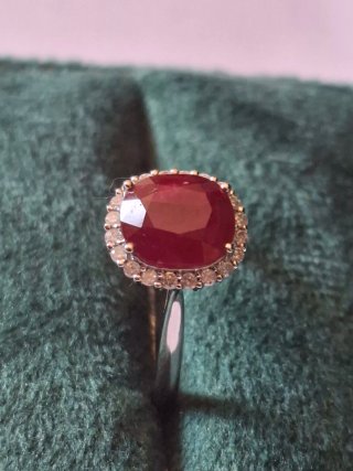 OFERTA Anillo Platino Rubí y Brillantes
