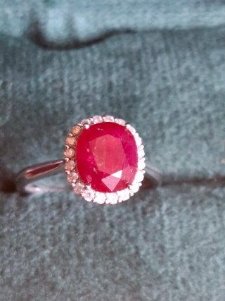 OFERTA Anillo Platino Rubí y Brillantes