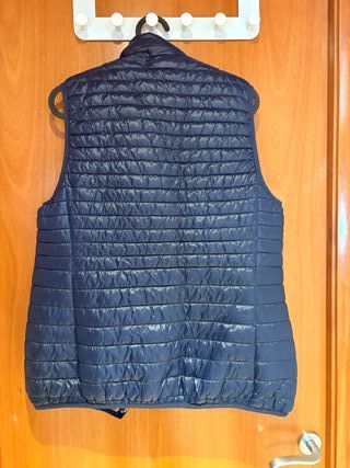 Chaleco reversible azul floral