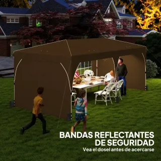 Carpa Plegable 6x3m con Tiras Reflectantes