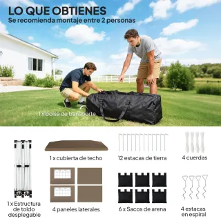 Carpa Plegable 6x3m con Tiras Reflectantes