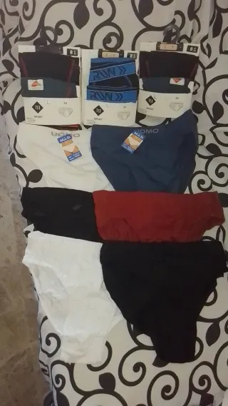 12 slips varias tallas, 6 talla L, 3  XXL Y 3 XXXL