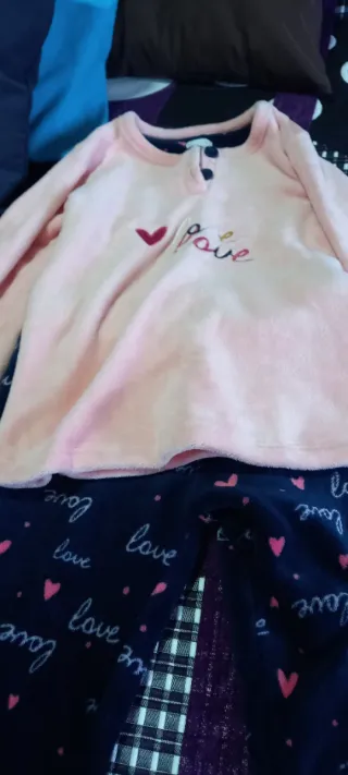 Pijama Mujer Invierno Azul y Rosa