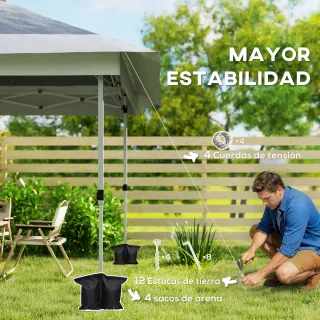 Cenador Plegable 3,6x3,6m con Laterales