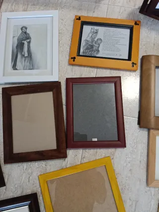 Lote de marcos de fotos madera y plástico