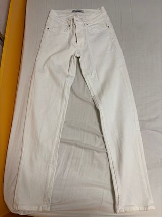 Pantalón chino blanco Zara Talla 38