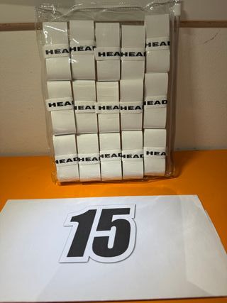 Pack 30 grips HEAD blancos lisos pádel y tenis