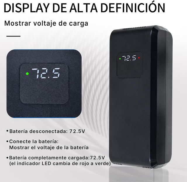 Cargador Inteligente 60V 3A 3 Pines Patinete Moto