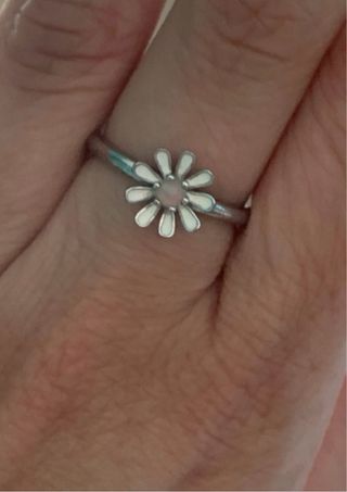 Anillo margarita con ópalo plata