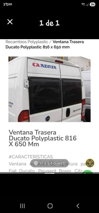 2 Ventanas Traseras Ducato Polyplastic 816x650mm.n