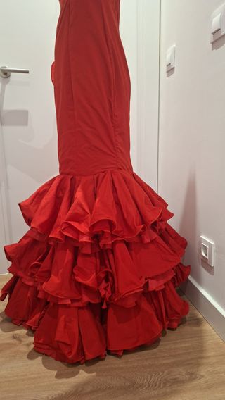 Traje Flamenca Rojo Encaje