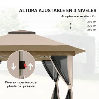 Cenador Plegable 3,6x3,6m con Laterales
