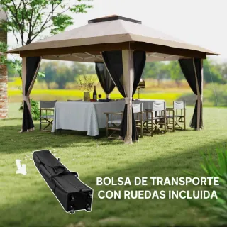 Cenador Plegable 3,6x3,6m con Laterales