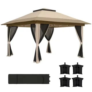Cenador Plegable 3,6x3,6m con Laterales