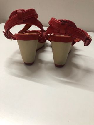 Sandalias Geox Piel Cuña Rojas