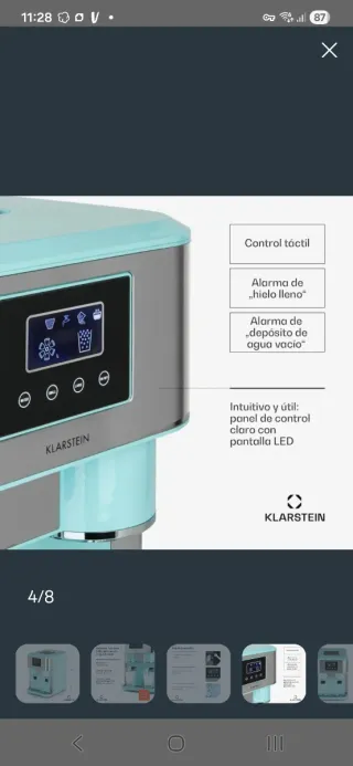Máquina de hielo Klarstein tipo dispensador ❄️