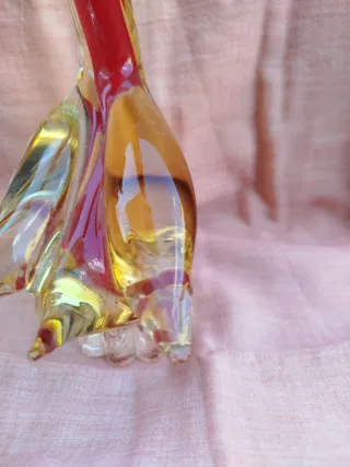 Cigno Murano Vetro Rosso e Oro