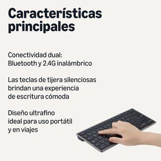 Teclado Inalámbrico Bluetooth Negro/Gris -2.4G USB