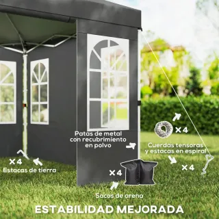 Carpa Plegable 3x3m UPF50+ 4 Laterales
