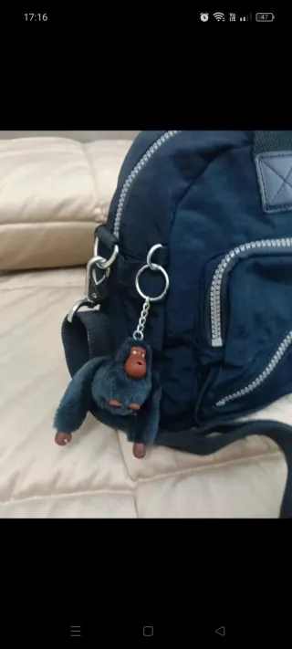 Borsa Kipling blu tessuto nuova con cartellino