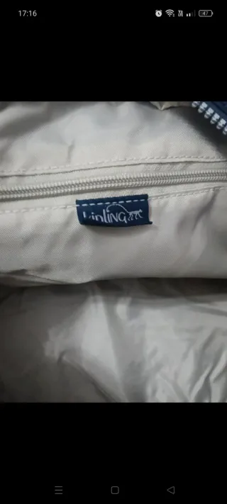 Borsa Kipling blu tessuto nuova con cartellino