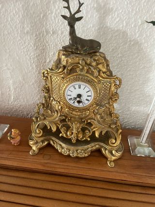 Reloj Antiguo Bronce Ciervo