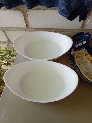 2 Fuentes Horno Luminarc Blancas Ovaladas