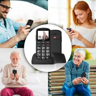 Teléfono Móvil Senior SOS Negro