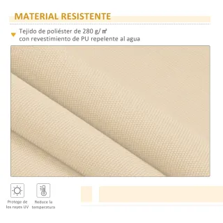 Toldo de pared beige con manivela
