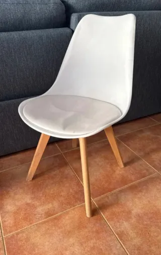 Sillas Nórdicas Blancas Patas Madera