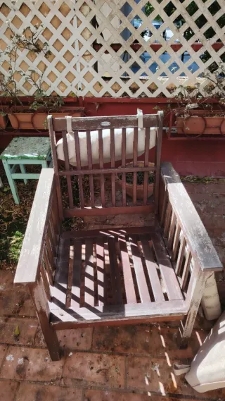 Muebles de terraza madera y tela