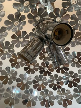 Lámpara de techo diseño floral plata